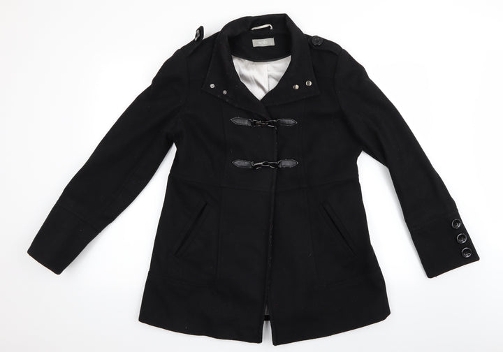 Wallis Womens Black   Overcoat Coat Size 14