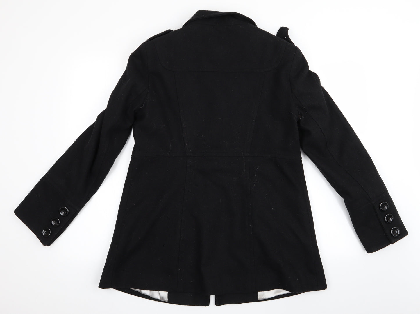 Wallis Womens Black   Overcoat Coat Size 14