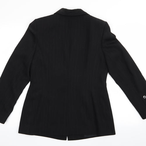 Wallis Womens Black Striped  Jacket  Size 12  - Slight Glitter effect stripe