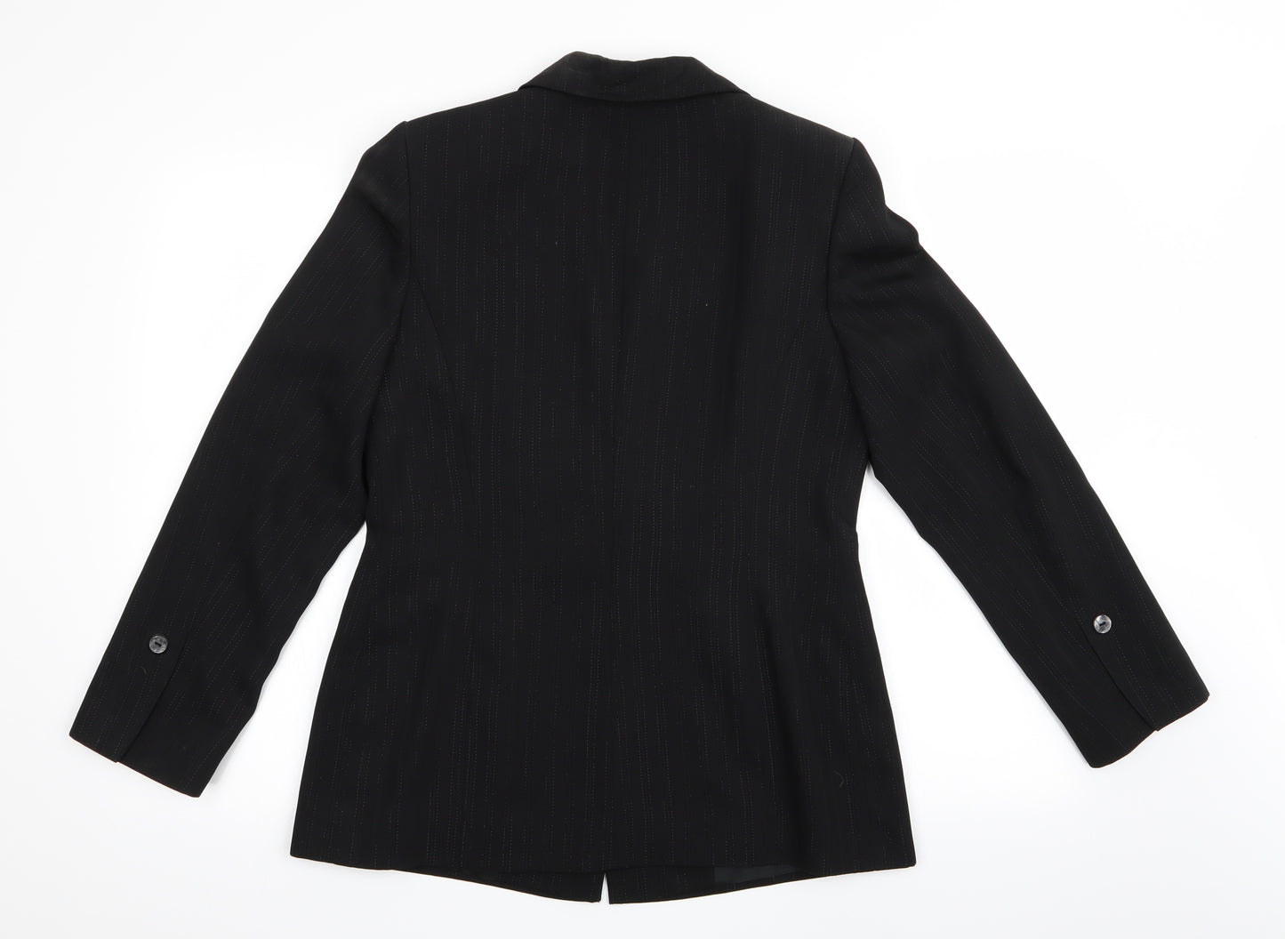 Wallis Womens Black Striped  Jacket  Size 12  - Slight Glitter effect stripe