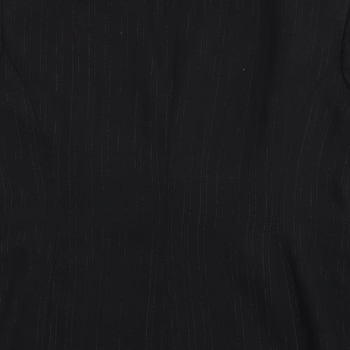Wallis Womens Black Striped  Jacket  Size 12  - Slight Glitter effect stripe