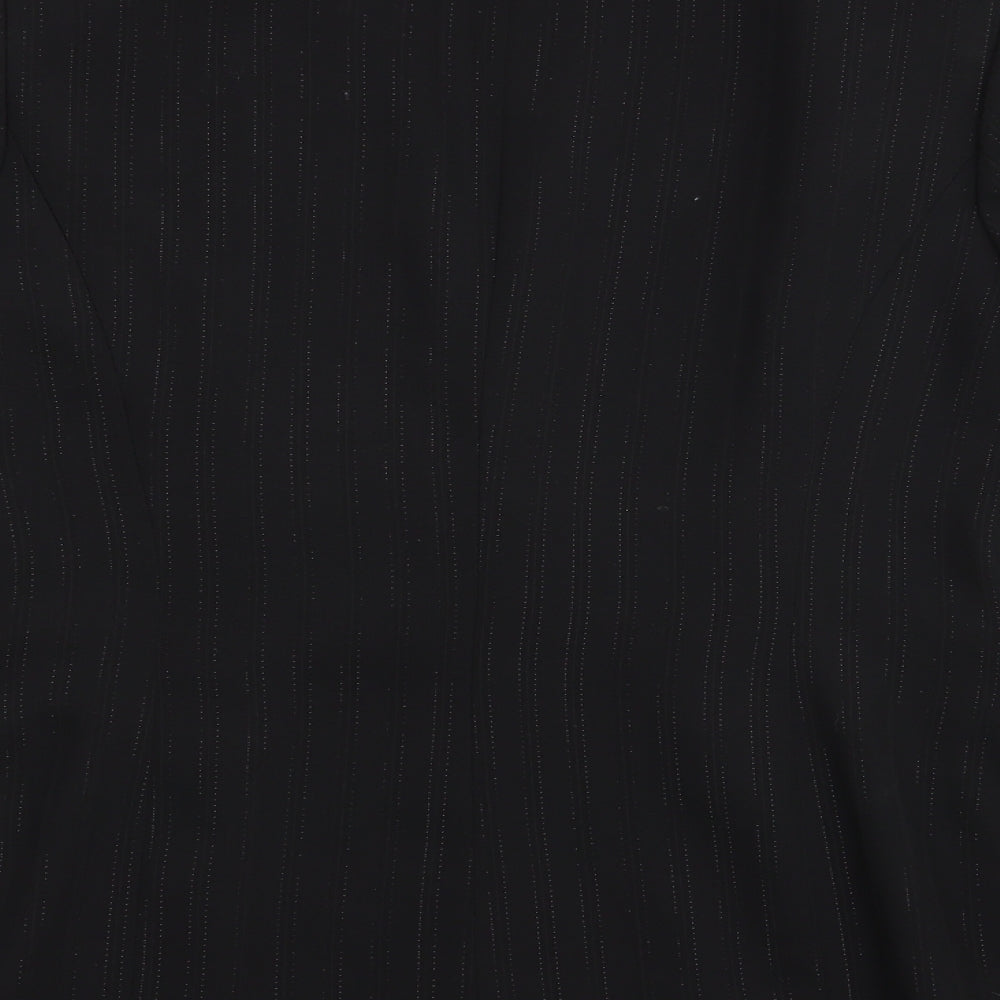 Wallis Womens Black Striped  Jacket  Size 12  - Slight Glitter effect stripe