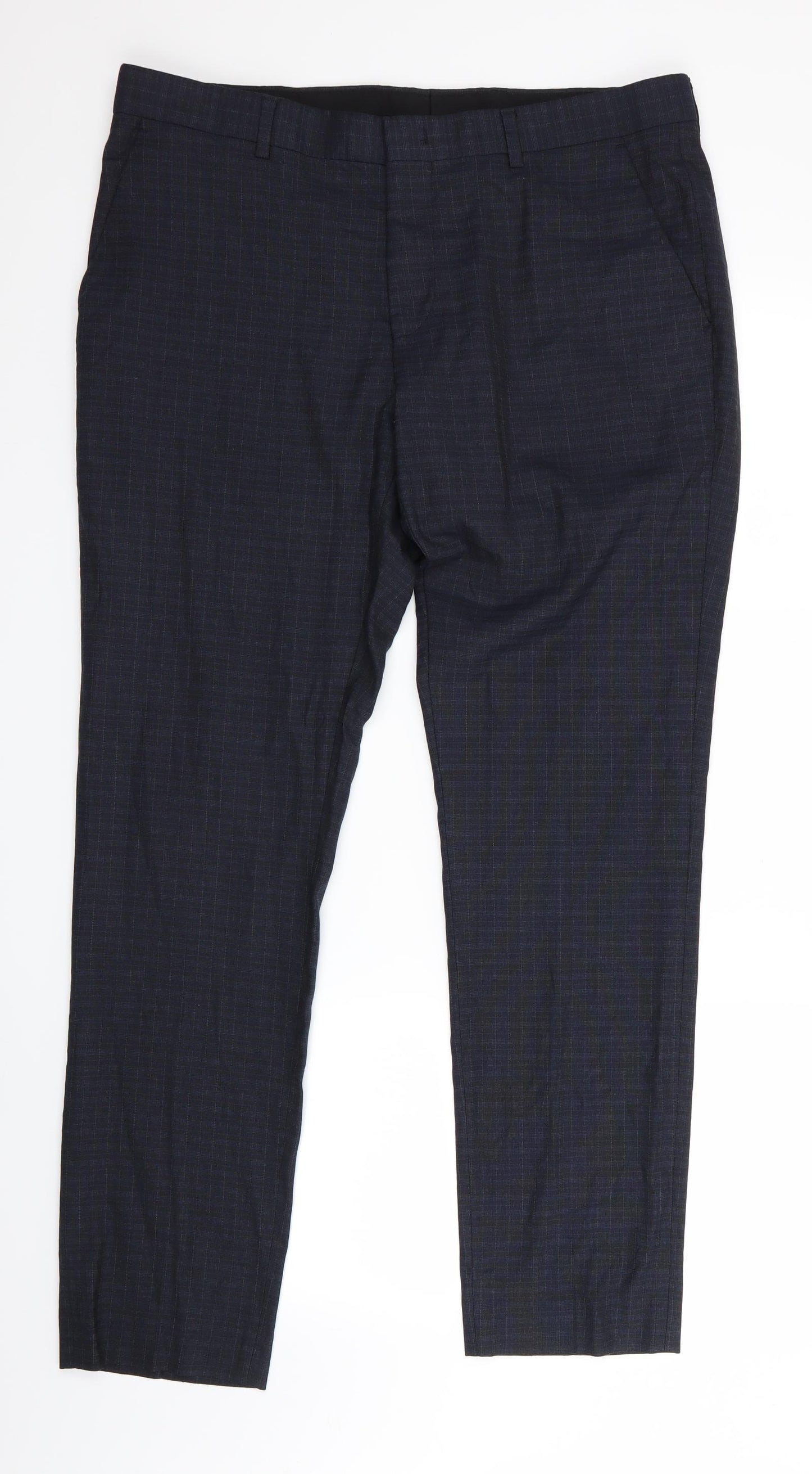 ASOS Mens Blue Check  Trousers  Size 34 in L32 in