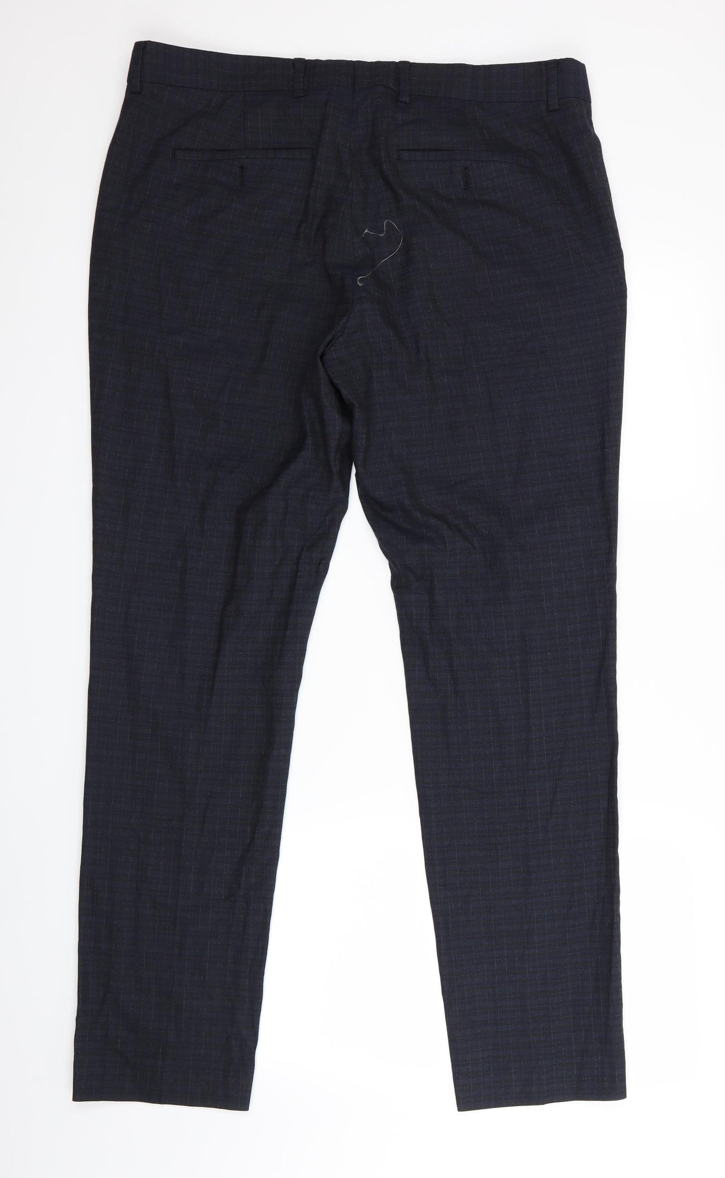 ASOS Mens Blue Check  Trousers  Size 34 in L32 in