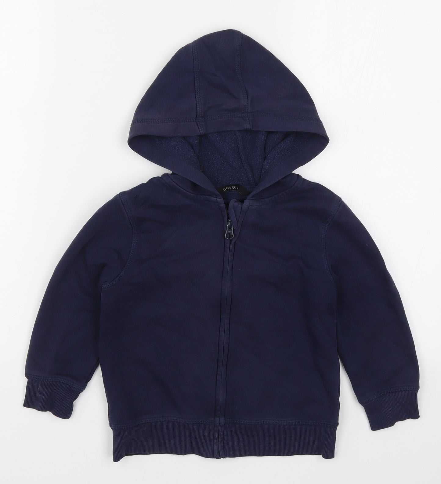 George Boys Blue   Full Zip Hoodie Size 2-3 Years