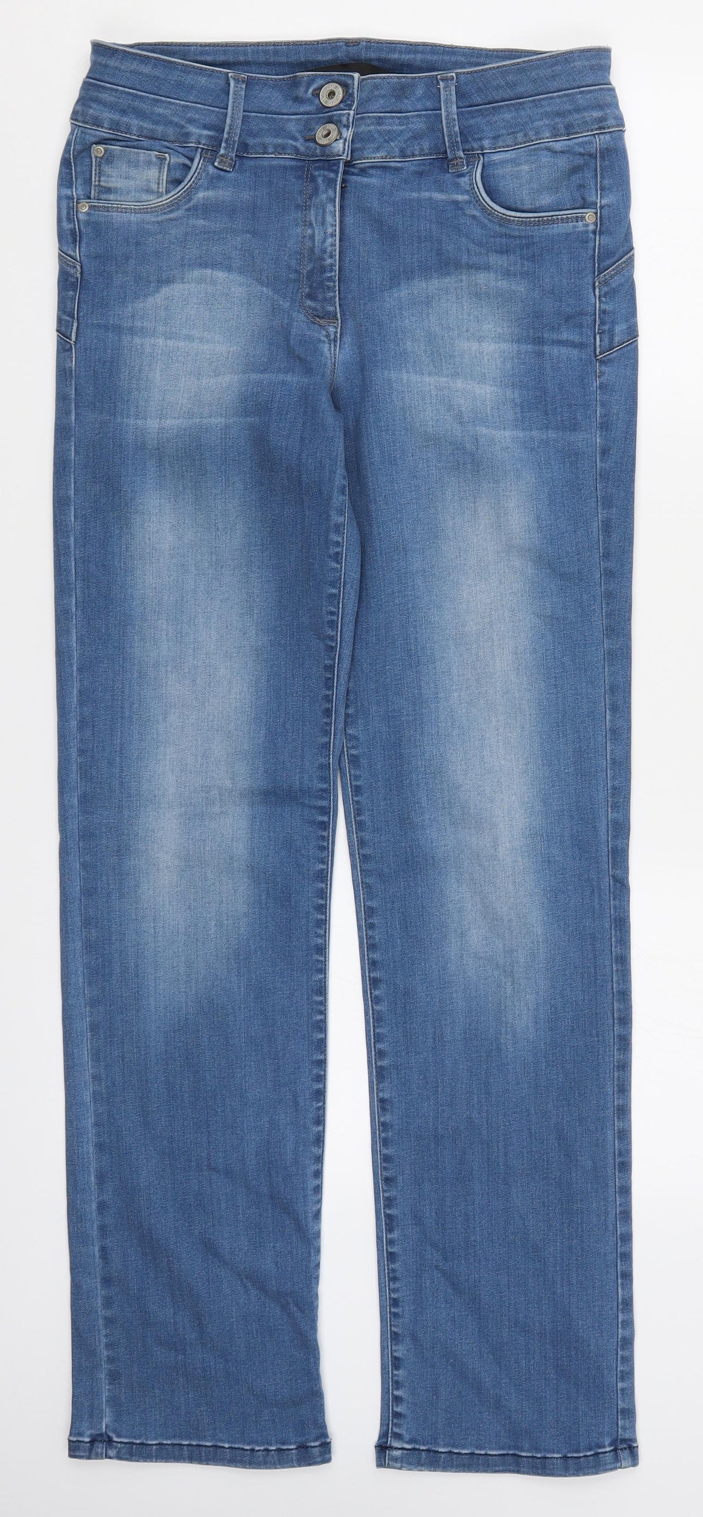 George Womens Blue  Denim Straight Jeans Size 14 L30 in