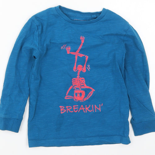 NEXT Boys Blue   Pullover Sweatshirt Size 4 Years  - Skeleton Breakin' Dancing
