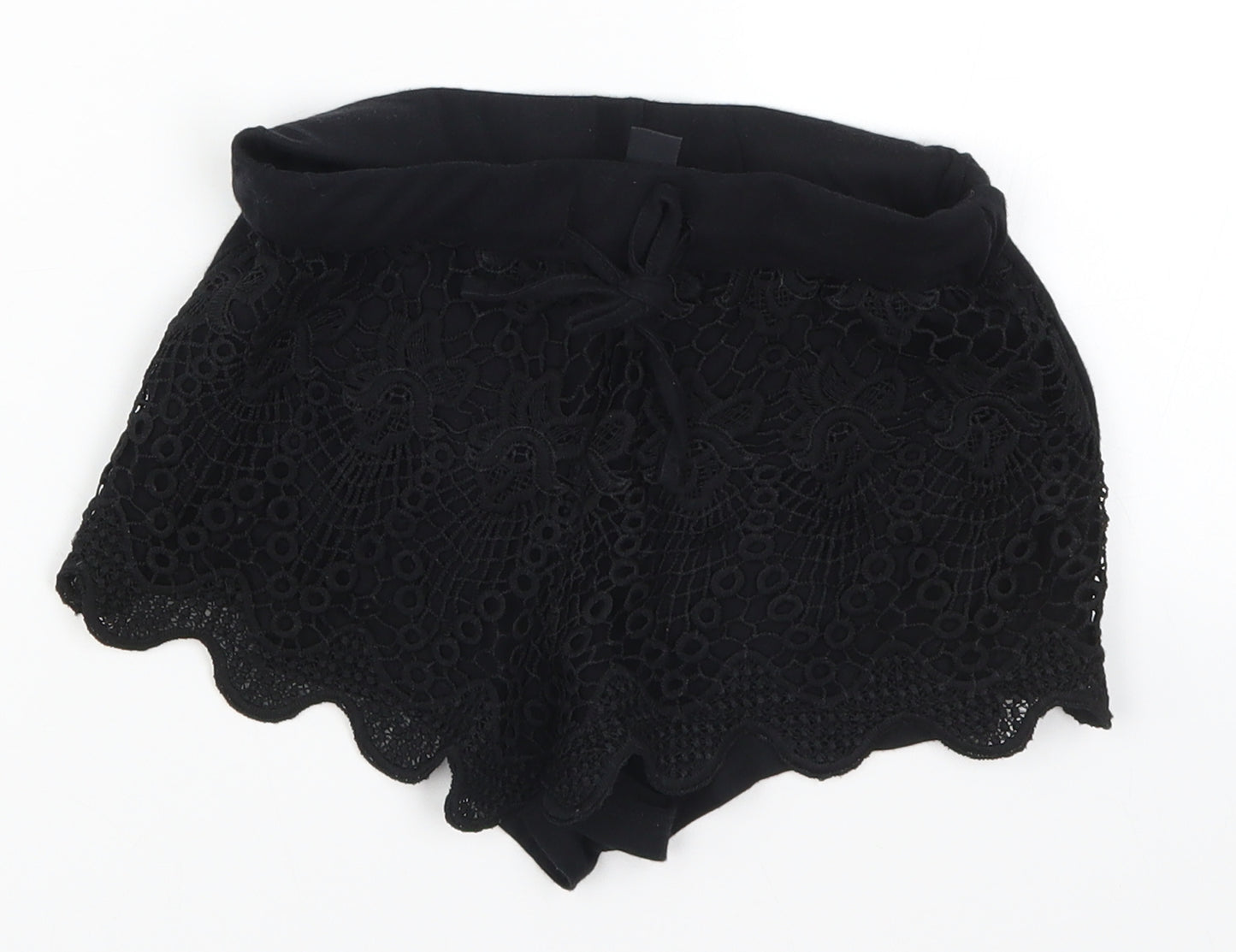 Atmosphere Womens Black  Lace Mom Shorts Size 4