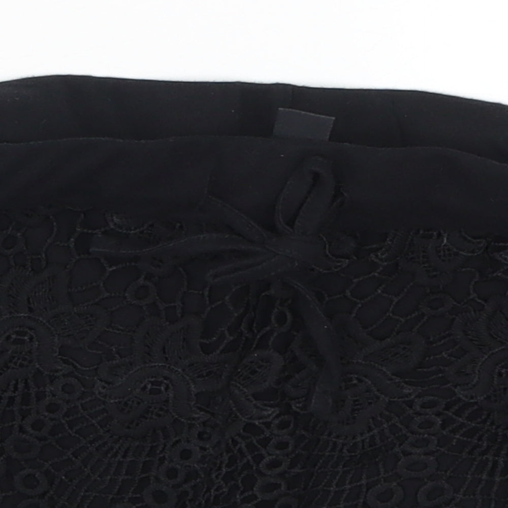 Atmosphere Womens Black  Lace Mom Shorts Size 4