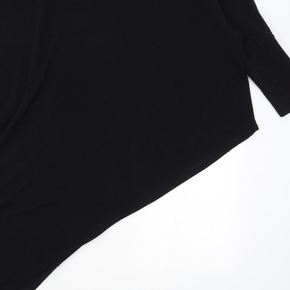 River Island Womens Black  Knit Pullover Jumper Size 16  - Assymetric