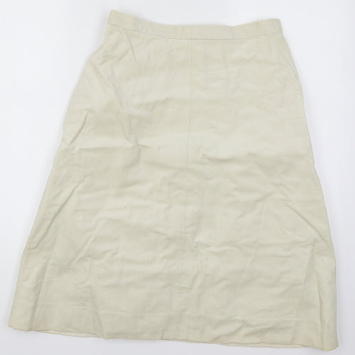 Preworn Womens Beige  Corduroy A-Line Skirt Size 28 in
