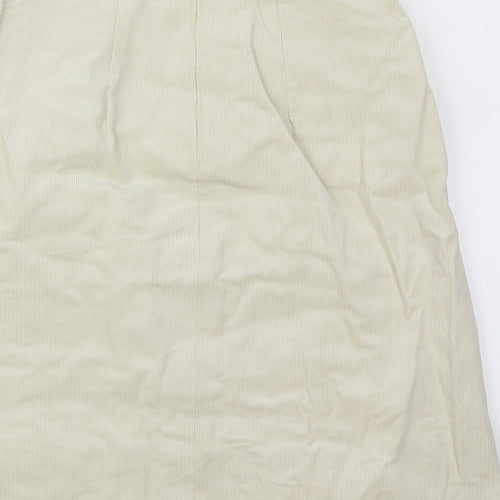 Preworn Womens Beige  Corduroy A-Line Skirt Size 28 in