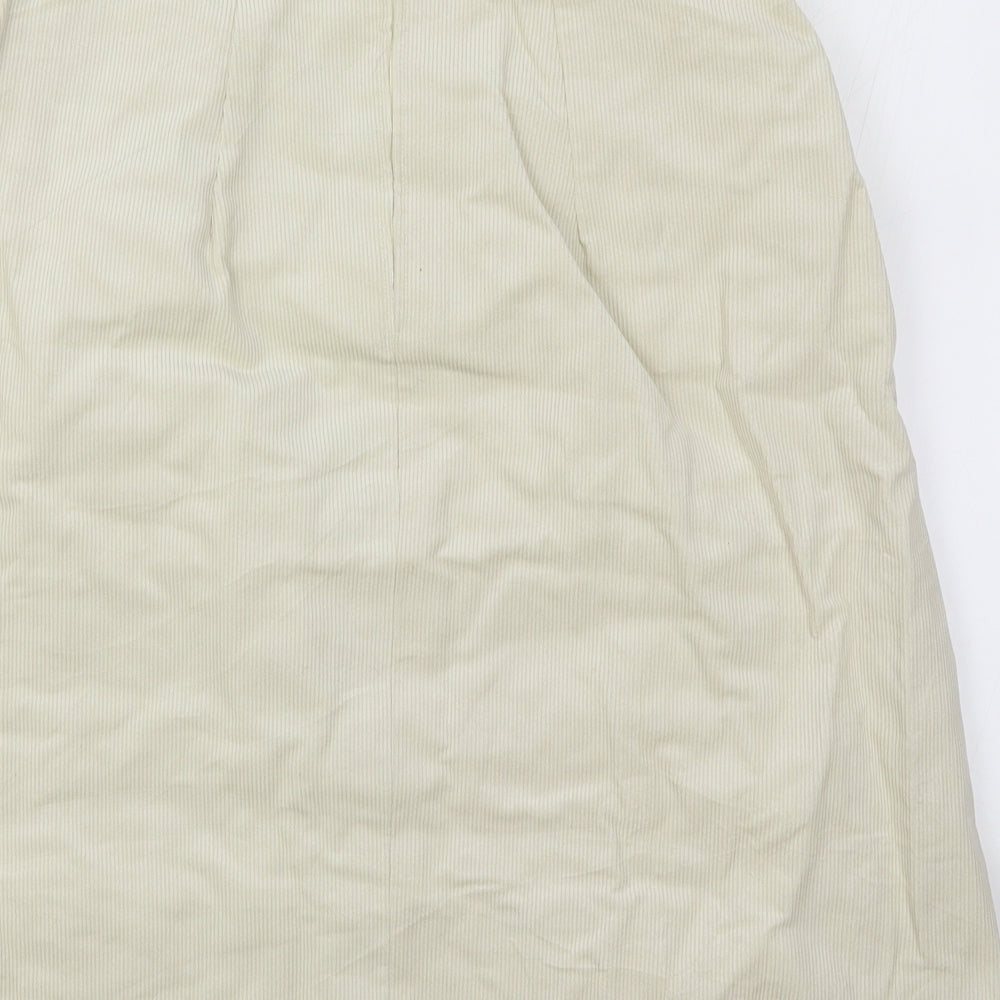 Preworn Womens Beige  Corduroy A-Line Skirt Size 28 in