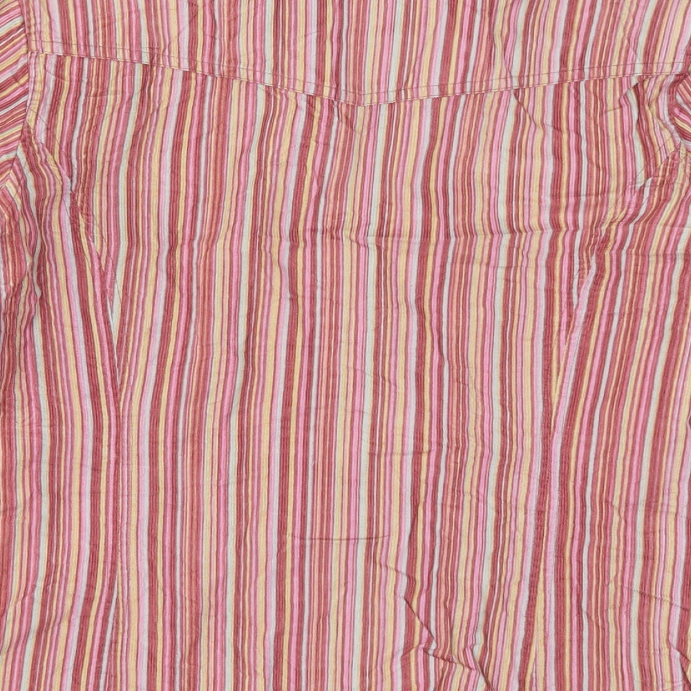 NEXT Womens Pink Striped  Basic Button-Up Size 14