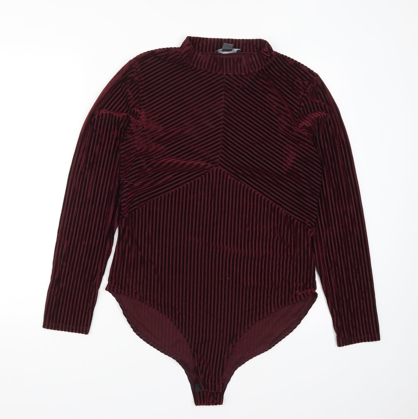 Primark Womens Red Striped  Bodysuit One-Piece Size 14
