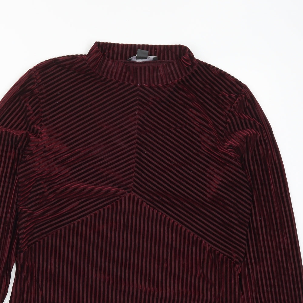 Primark Womens Red Striped  Bodysuit One-Piece Size 14