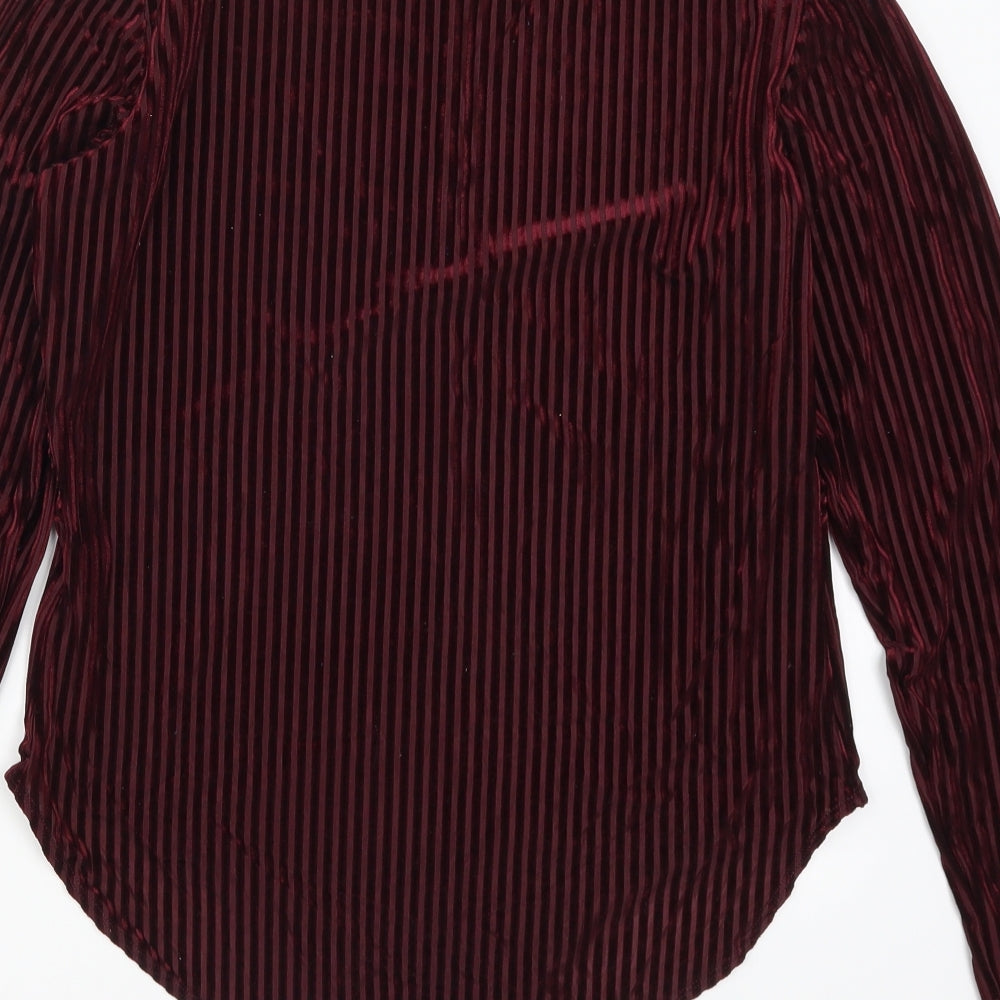 Primark Womens Red Striped  Bodysuit One-Piece Size 14
