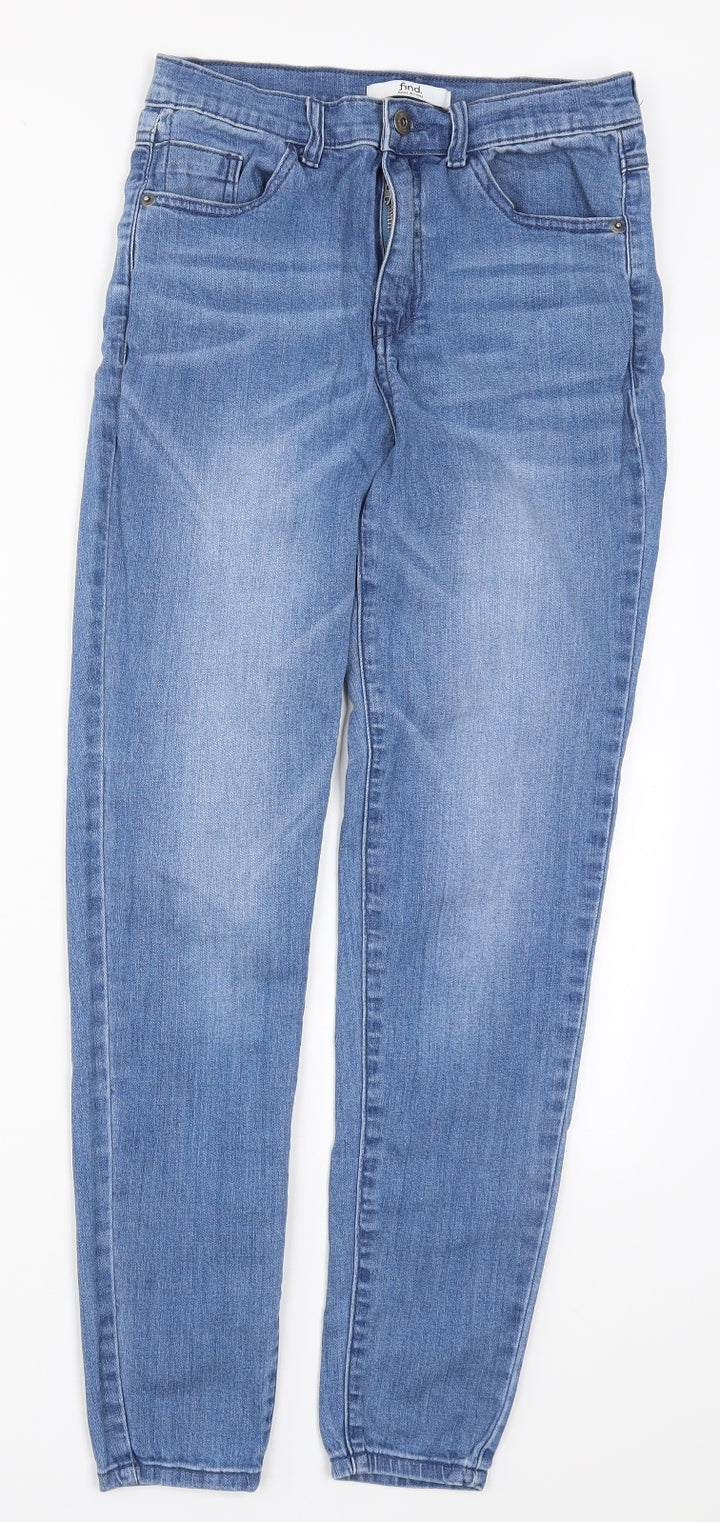 Find Womens Blue Denim Tapered Jeans Size 28 in L28.5 in