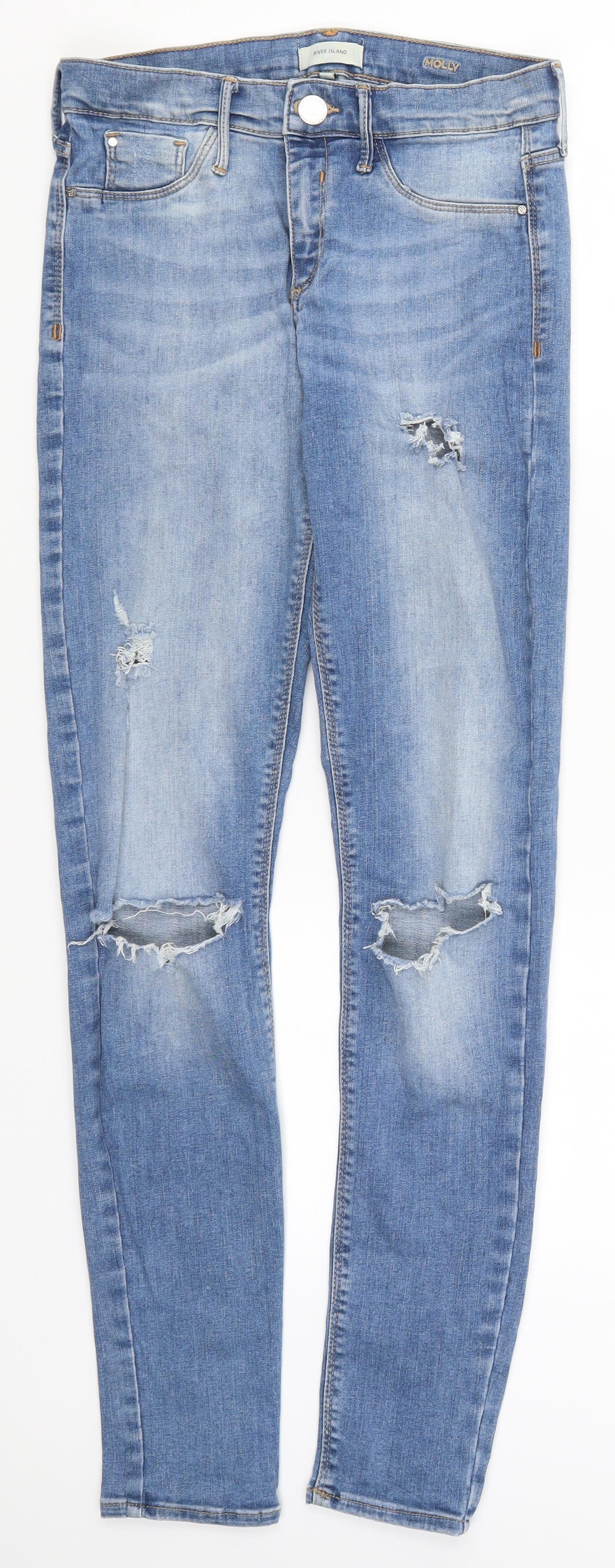 River Island Womens Blue  Denim Skinny Jeans Size 10 L30 in