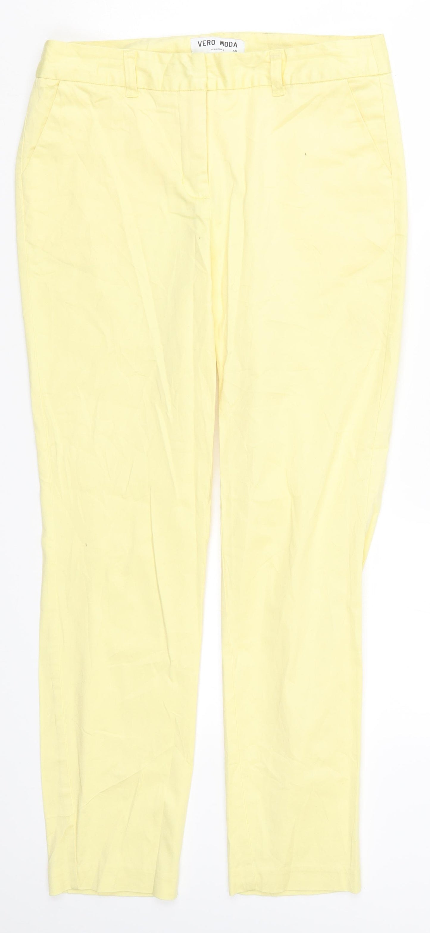 VERO MODA Womens Yellow   Trousers  Size 8 L27 in