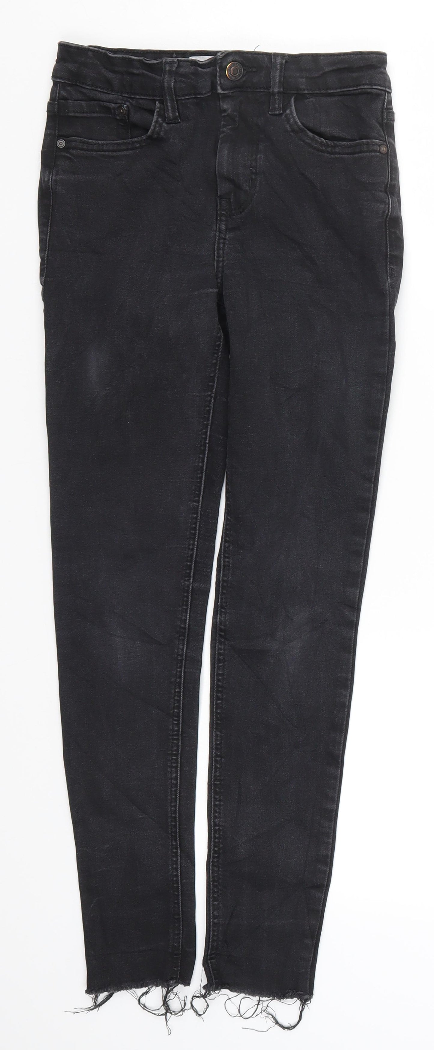 MNG Womens Black  Denim Skinny Jeans Size 4 L26 in - Distressed Hem