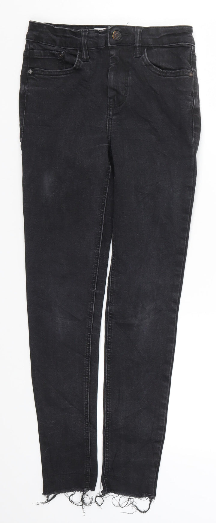 MNG Womens Black  Denim Skinny Jeans Size 4 L26 in - Distressed Hem