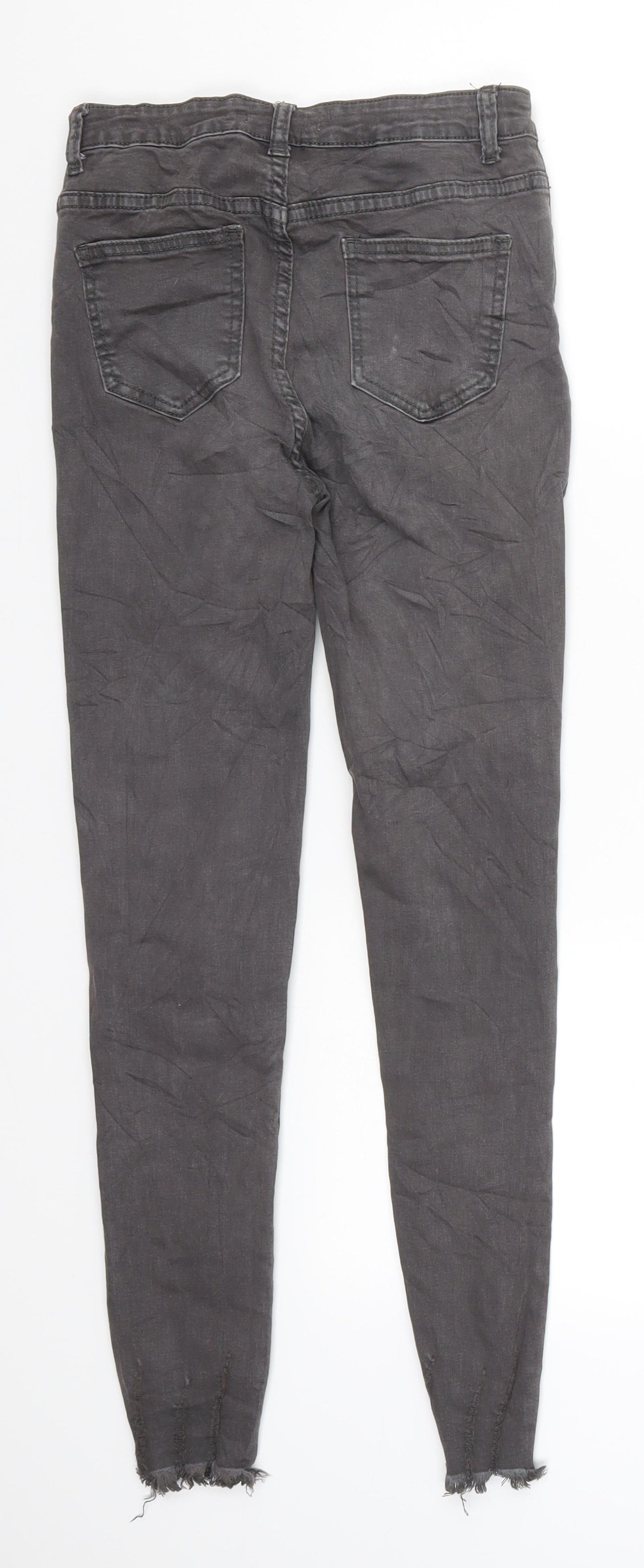 Elegants Deluxe Womens Grey  Denim Skinny Jeans Size 8 L25 in