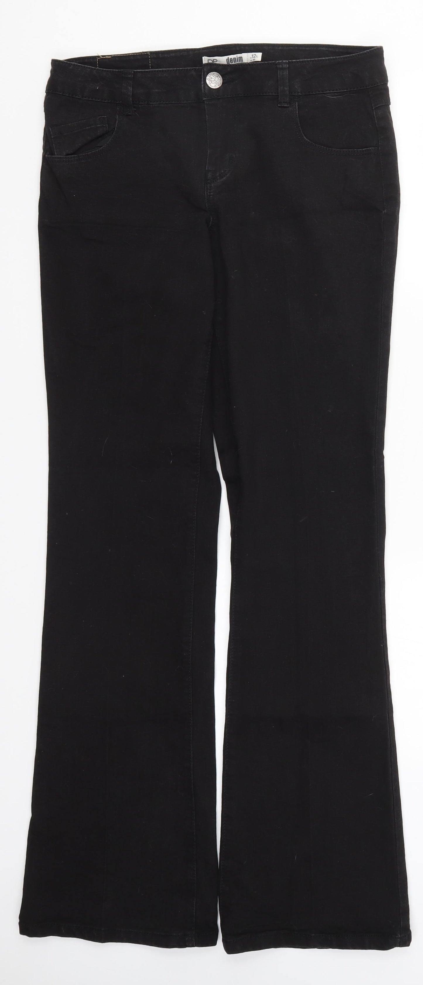 Dorothy Perkins Womens Black  Denim Bootcut Jeans Size 12 L33 in