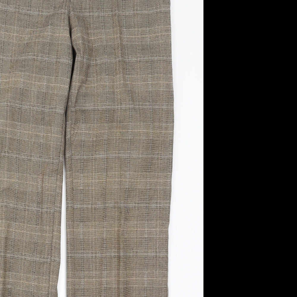 New Look Womens Brown Check  Trousers  Size 10 L29.5 in