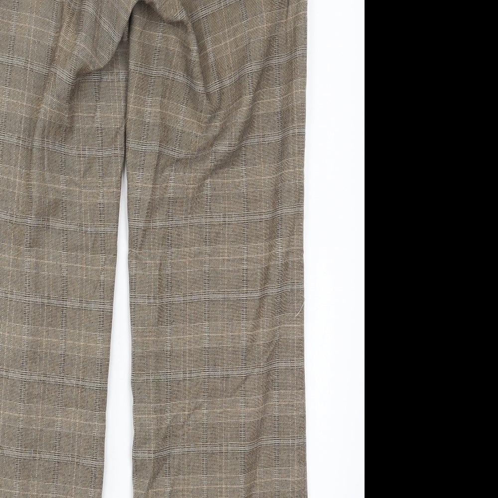 New Look Womens Brown Check  Trousers  Size 10 L29.5 in