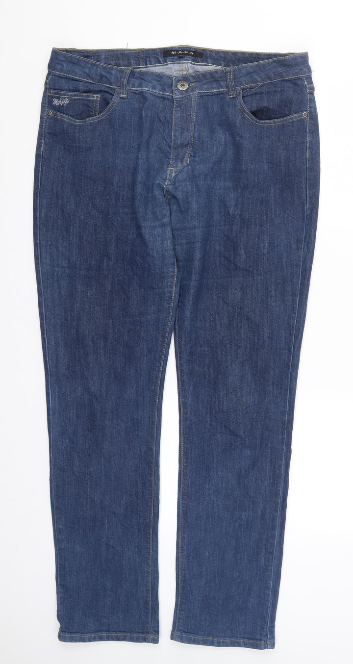 MAPP Womens Blue Denim Straight Jeans Size 37 in L31 in