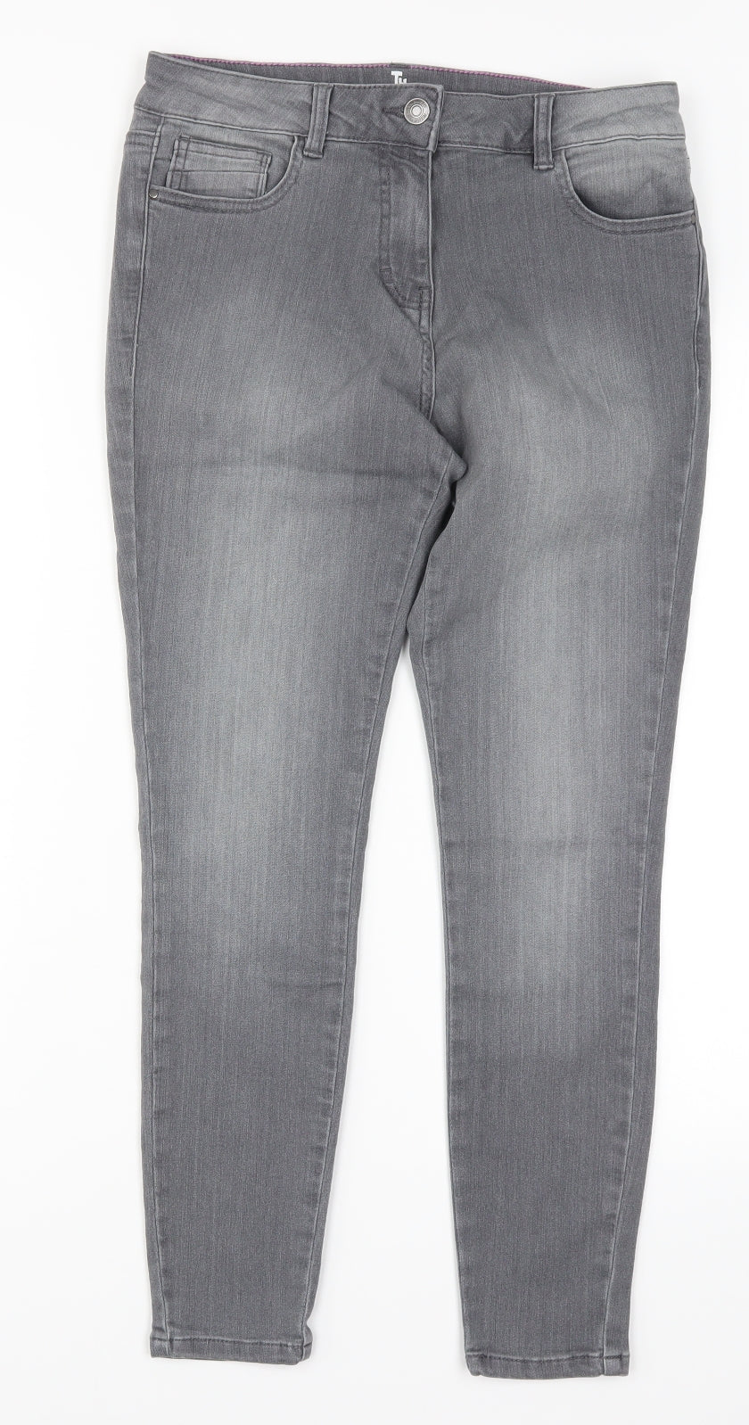TU Womens Grey  Denim Skinny Jeans Size 12 L26 in