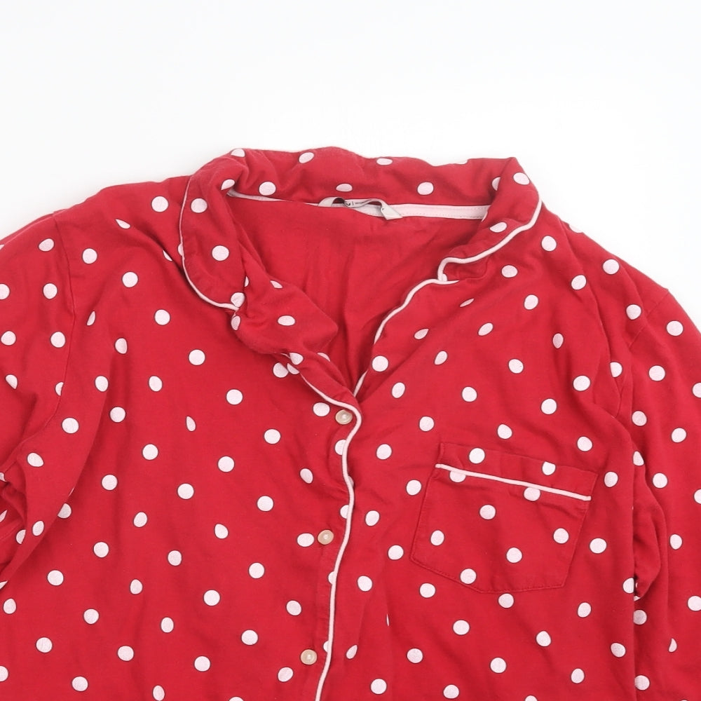 TU Womens Red Polka Dot  Top Pyjama Set Size 14