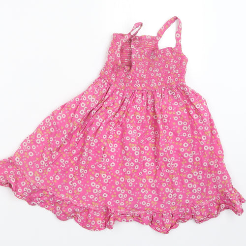 Marks and Spencer Girls Pink Floral  T-Shirt Dress  Size 3-4 Years