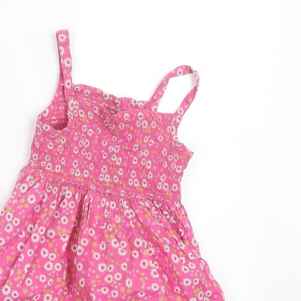 Marks and Spencer Girls Pink Floral  T-Shirt Dress  Size 3-4 Years