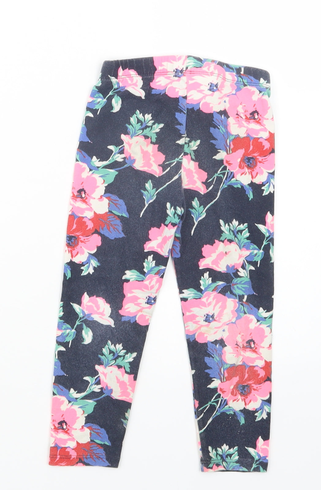 Gap Girls Black Floral  Carrot Trousers Size 3 Years
