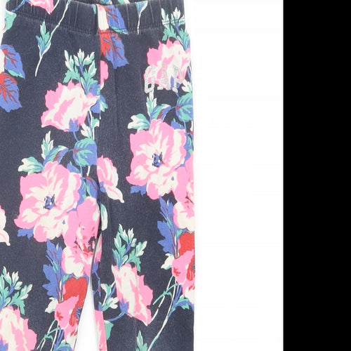 Gap Girls Black Floral  Carrot Trousers Size 3 Years