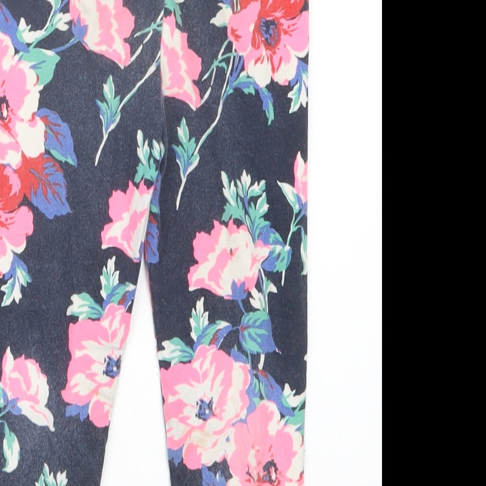 Gap Girls Black Floral  Carrot Trousers Size 3 Years