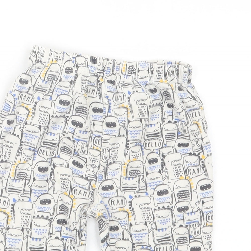 TU Boys White Geometric  Capri Trousers Size 9-12 Months
