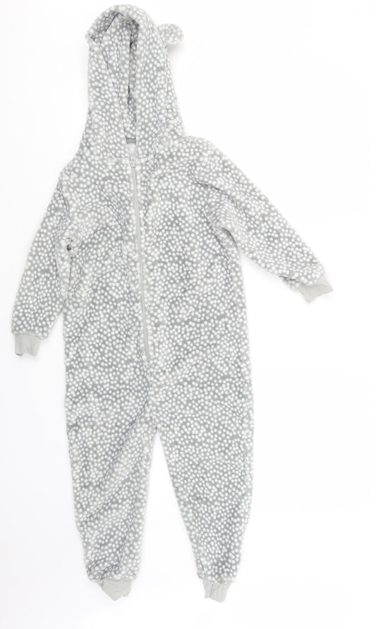 NEXT Girls Grey Polka Dot  Top One Piece Size 5 Years