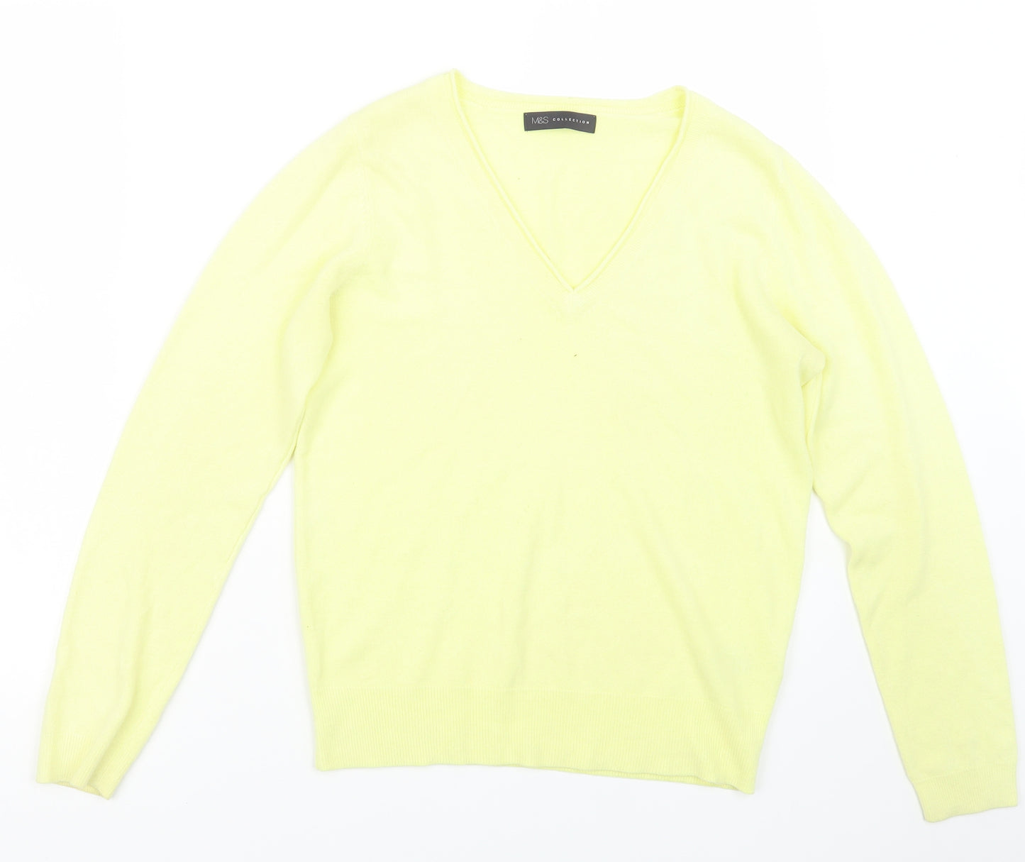 Marks and Spencer Womens Yellow  Knit Pullover Jumper Size 10
