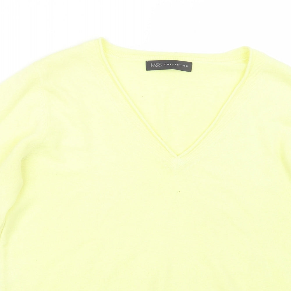 Marks and Spencer Womens Yellow  Knit Pullover Jumper Size 10