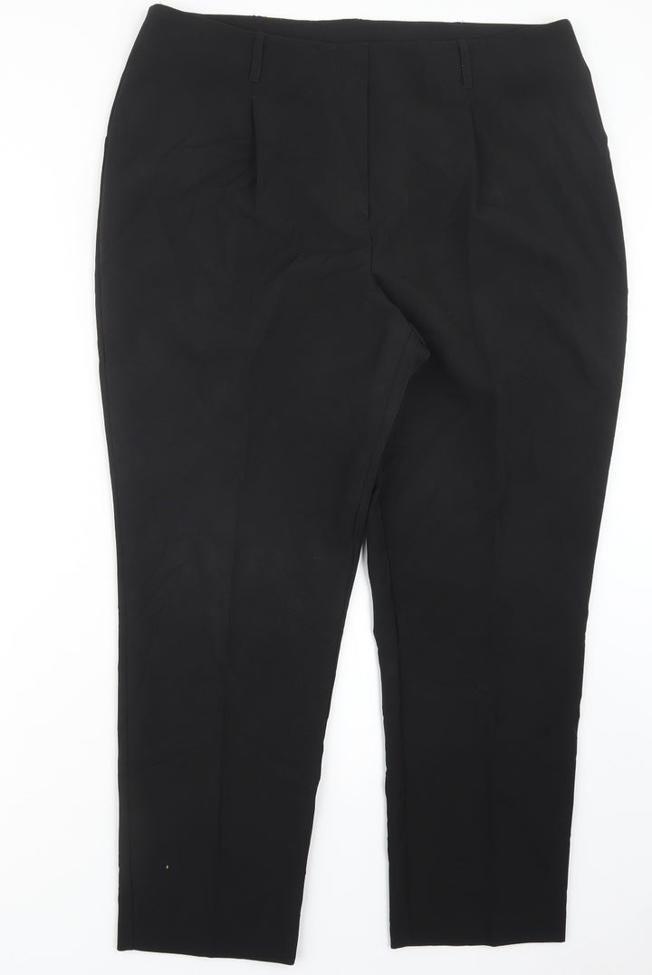 M&Co Womens Black   Trousers  Size 16 L27 in