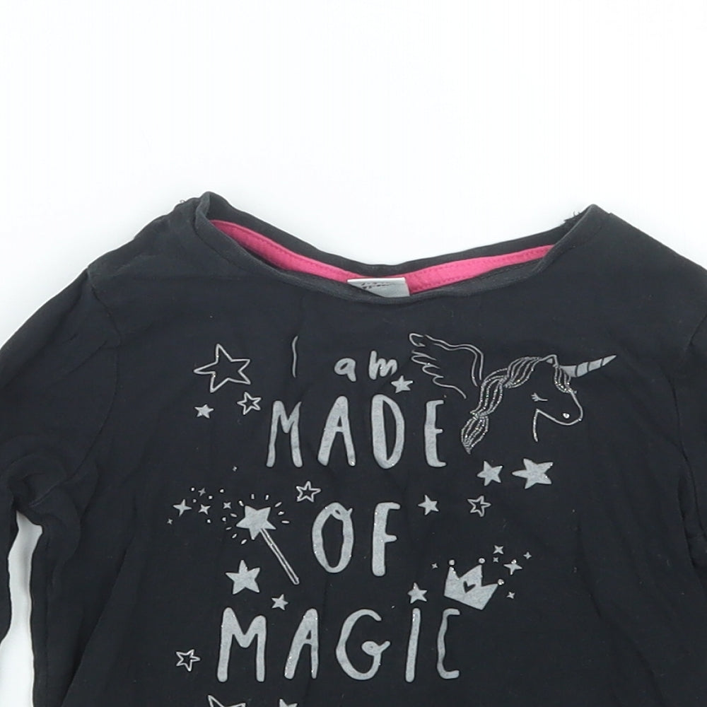 TU Girls Black   Basic T-Shirt Size 2-3 Years
