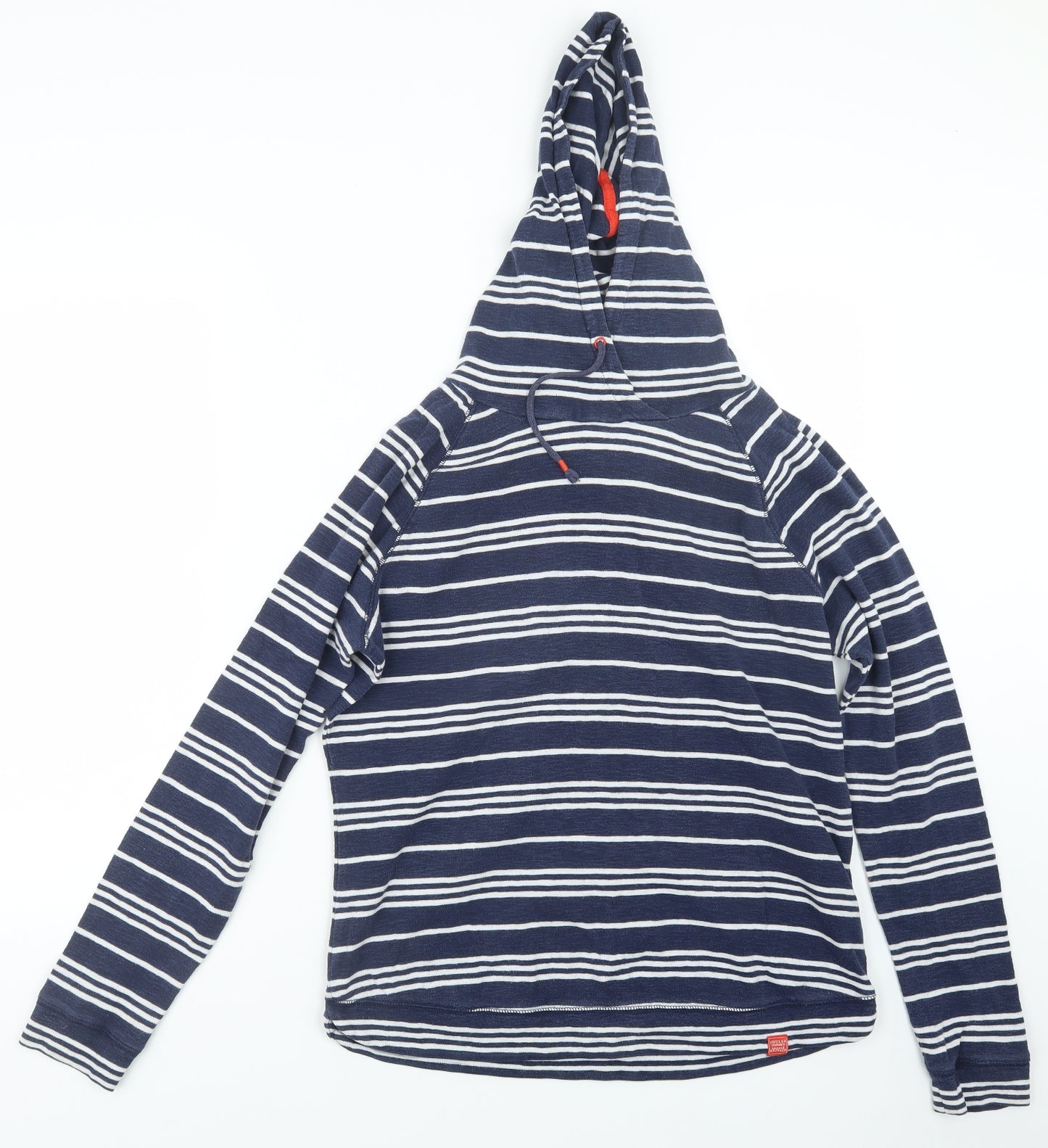 Joules Womens Blue Striped  Pullover Hoodie Size 14