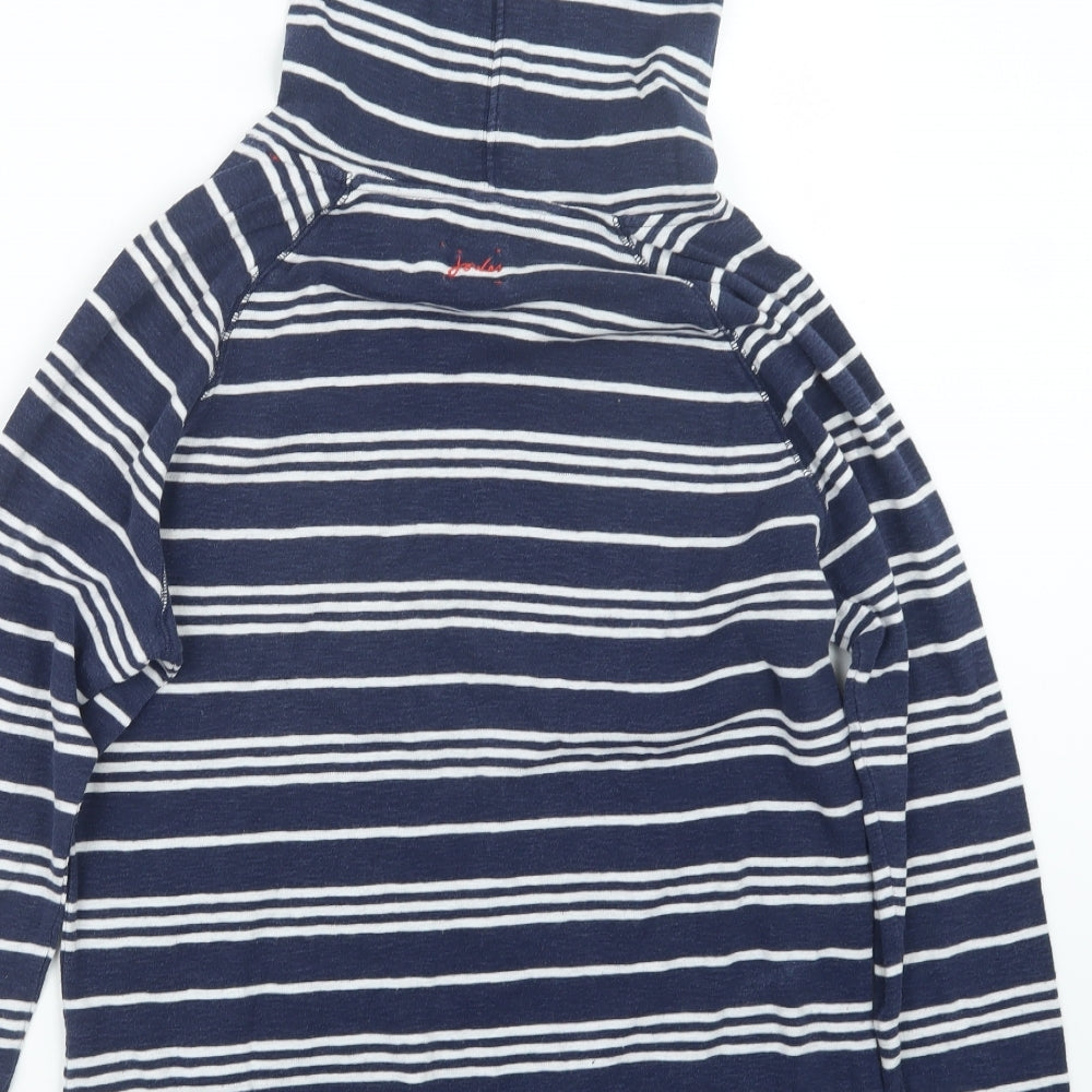 Joules Womens Blue Striped  Pullover Hoodie Size 14