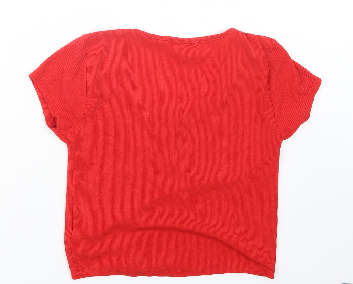 Primark Womens Red   Cropped T-Shirt Size 10