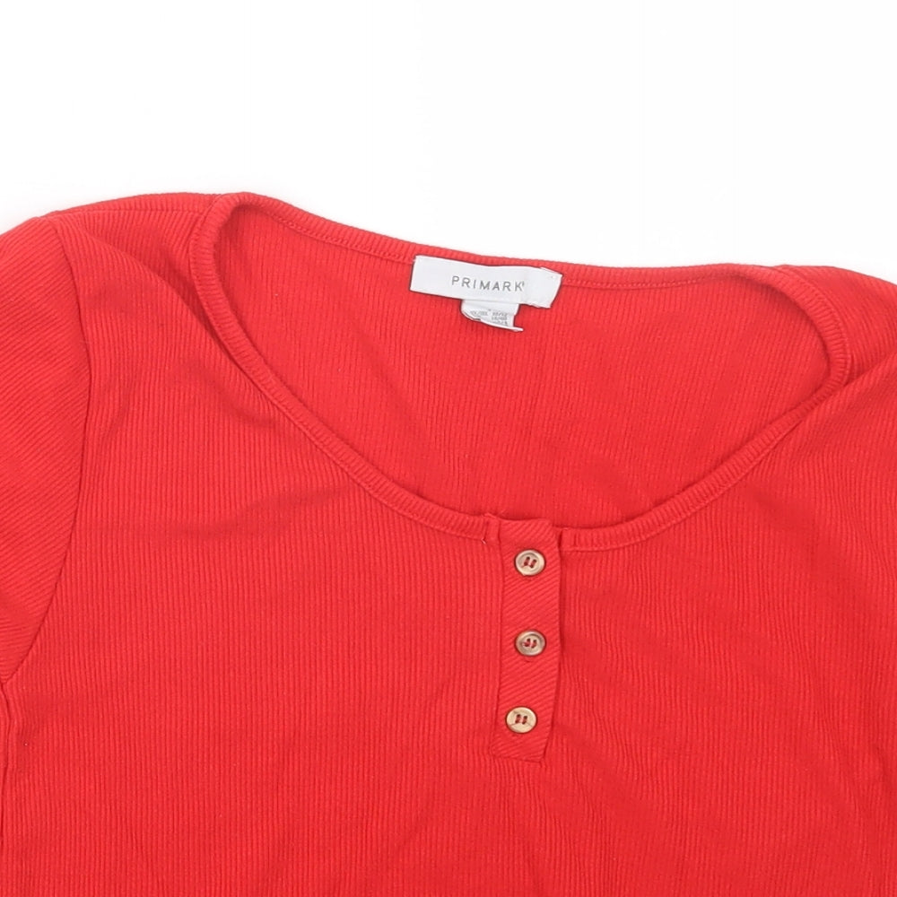 Primark Womens Red   Cropped T-Shirt Size 10