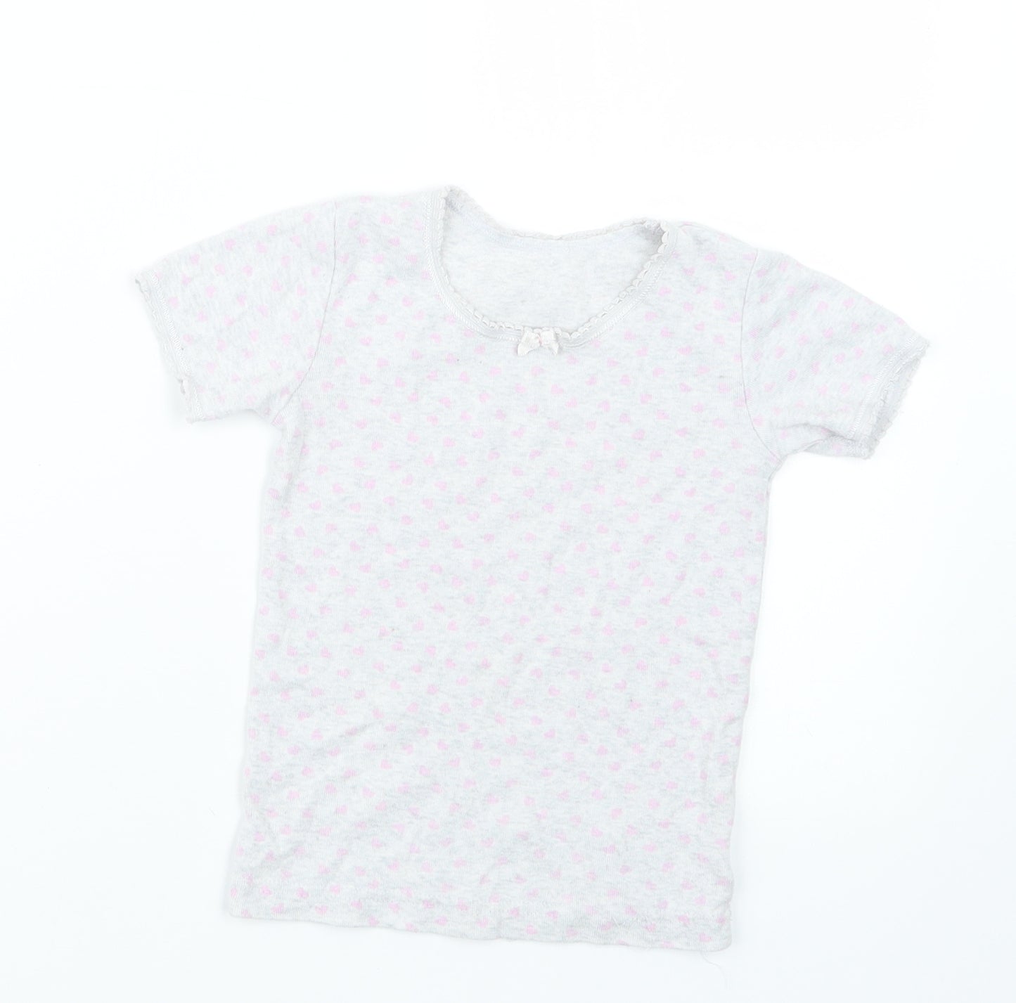 Primark Girls Grey Geometric  Top Pyjama Top Size 3-4 Years