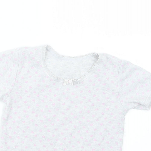 Primark Girls Grey Geometric  Top Pyjama Top Size 3-4 Years